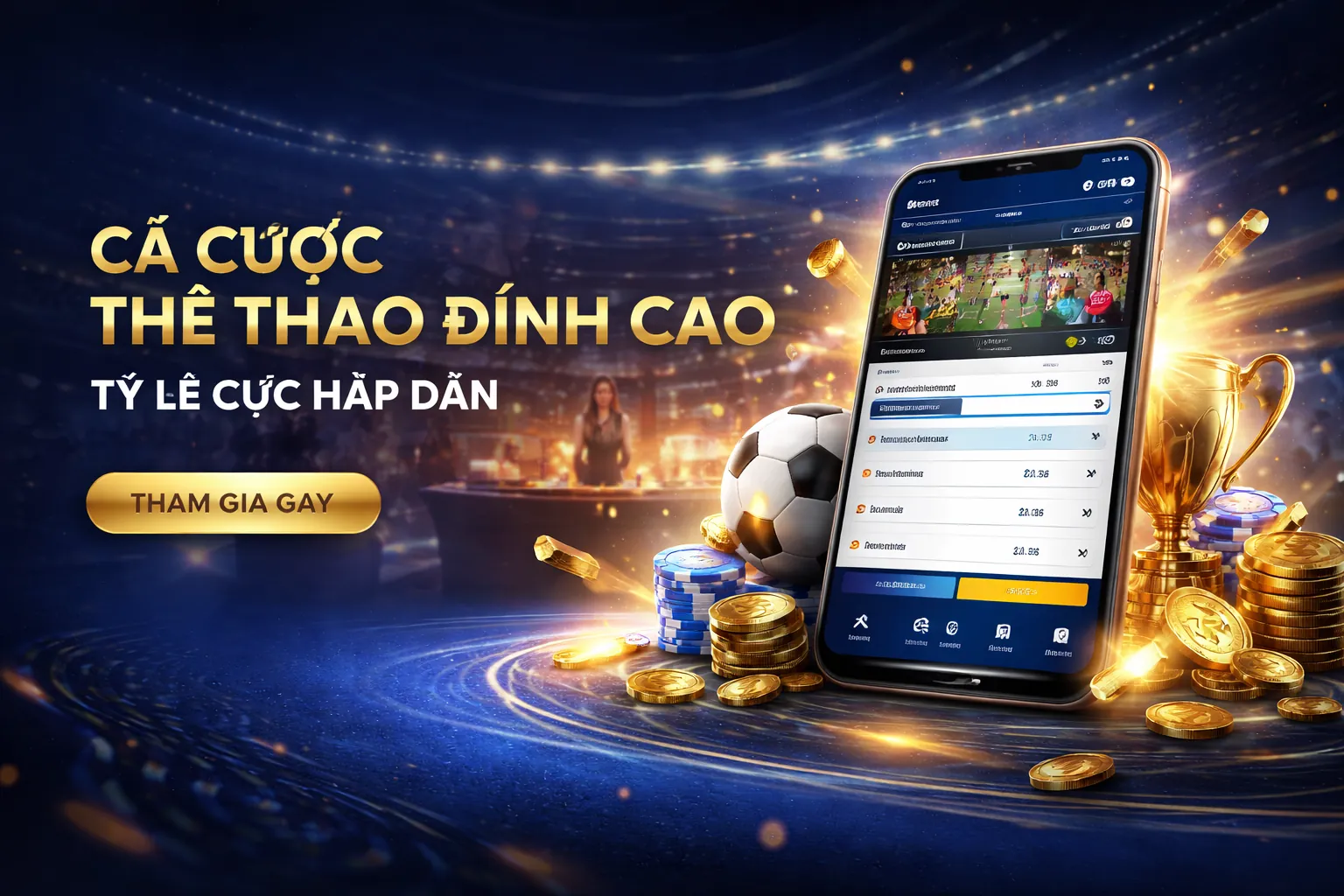 Sảnh cá cược thể thao Vi68 với bàn cược bóng đá hiện đại